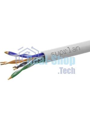 Кабель информационный Suprlan Premium 01-0307-1, cat.5e U/UTP 4 пары 24AWG LSZH, универсальный, 305м, серый