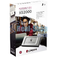 Внешний SSD Kingston XS2000, 2TB, USB 3.2 Gen 2x2 Type-C, R/W 2000/2000, серебристый