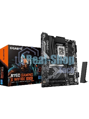 Материнская плата Gigabyte B760 GAMING X WIFI6E GEN5, LGA1700, Intel B760, 4xDDR5, 4xSATA, 3xM.2, 1xPCIe 5.0 x16, 2xPCIe 3.0 x1, 1xHDMI, 1xDP, 1x2.5Gb LAN, Wi-Fi 6E, Bluetooth 5.3, 1xUSB-C 5Gbps, 1xUSB-A 10Gbps, 1xUSB-A 5Gbps, 5xUSB-A 2.0, 6x3.5 мм, 7.1, ATX