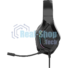 Гарнитура Oklick HS-L600G чёрный, проводная, USB, подсветка