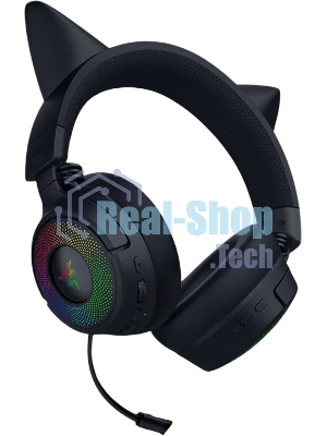 Гарнитура Razer Kraken Kitty V3 Pro чёрный, беспроводная + проводная, радиоканал, до 70 ч, подсветка