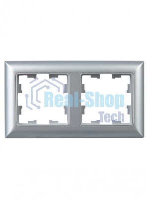 Рамка 2-местная IEK BRITE РУ-2-Бр DECOR 3D-форма алюминий/алюминий