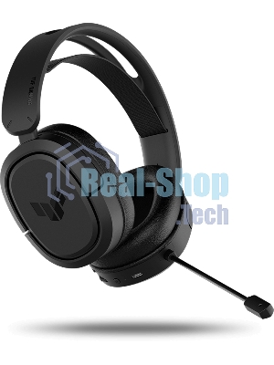 Гарнитура ASUS TUF Gaming H1 Wireless чёрный, беспроводная + проводная, USB/USB-C, до 15 ч, виртуальный 7.1, шумоподавление микрофона