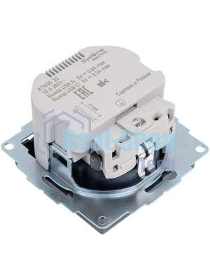 Розетка SE AtlasDesign 16А с USB A+C (5В/2,4А/3 А, 2х5В/1,5А), мех, грифель