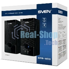 Колонки SVEN SPS-603 черный USB-порт ПК, ноутбука или адаптер 5V DC