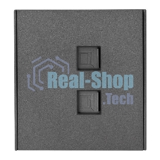Розетка Kranz STRONG компьютерная двойная RJ45+RJ45 кат6 с/у графит