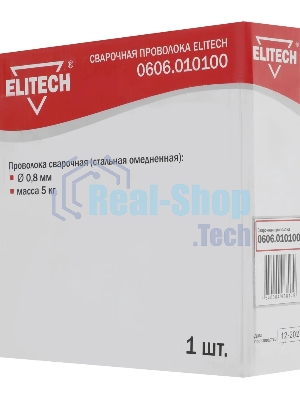Проволока сварочная ELITECH 0606.010100 (стальная омедненная) 0.8мм масса 5кг