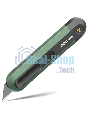 Технический нож Home Series Green Deli HT4008L Т-образное лезвие с механизмом автоматического возврата, эксклюзивный дизайн, корпус из высококачественного софттач пластика