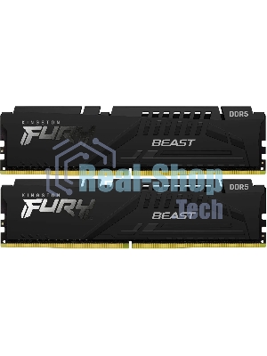 Оперативная память Kingston Fury Beast Black, DDR5, 64GB (2x32GB), 5200 MHz, CL40, с радиатором, чёрный