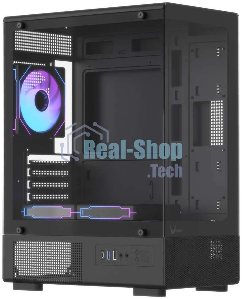 Корпус Formula Crystal Z1CM Plus AR v2 черный без БП mATX 5x120мм 1xUSB3.0 audio bott PSU
