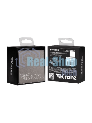 Выключатель Kranz STRONG 1 кл проходной (переключатель) с подсветкой 10А с/у графит