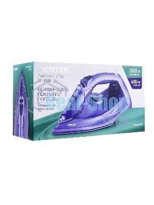Утюг Centek CT-3300 фиолетовый, 2800 Вт, 60 г/мин, 190 г/мин, 600 мл