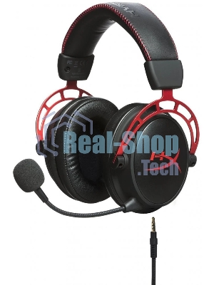 Гарнитура HyperX Cloud Alpha чёрный-красный, проводная, 2 x 3.5 мм, съёмный микрофон с шумоподавлением, регулятор громкости на кабеле