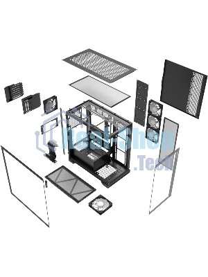Компьютерный корпус XPG INVADER X BLACK (INVADERXMT-BKCWW) Mid-Tower Gaming ATX PC Case with Panoramic View, Tempered Glass Panels, and RGb Lighting Black