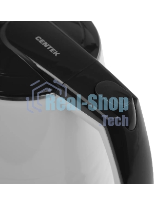Чайник электрический Centek CT-0025 белый, металл 1.8 л, 2000 Вт, двойные стенки, кнопка вк л, на ручке