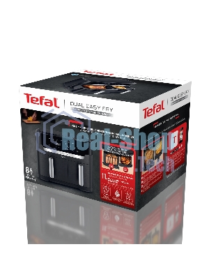 Аэрогриль Tefal Dual Easy Fry Flex EY9228E0 черный, 2700 Вт, 9 л, сенсор, 6 программ