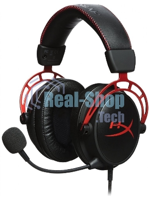 Гарнитура HyperX Cloud Alpha чёрный-красный, проводная, 2 x 3.5 мм, съёмный микрофон с шумоподавлением, регулятор громкости на кабеле