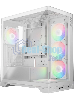 Компьютерный корпус XPG INVADER X WHITE (INVADERXMT-WHCWW) Mid-Tower Gaming ATX PC Case with Panoramic View, Tempered Glass Panels, and RGb Lighting Black