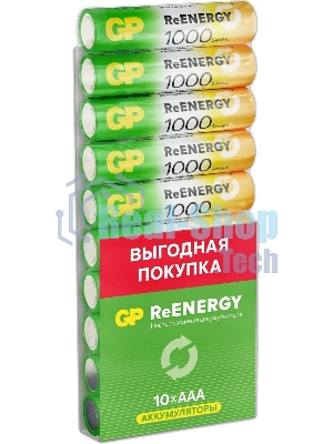 Аккумулятор GP 100AAAHCRGY-CRB10 AAA NiMH 1000mAh (10шт) блистер
