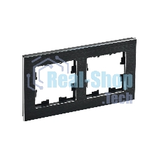 Рамка 2-местная IEK BRITE РУ-2-1-БрЧ (BR-M22-M-K02) металл черный