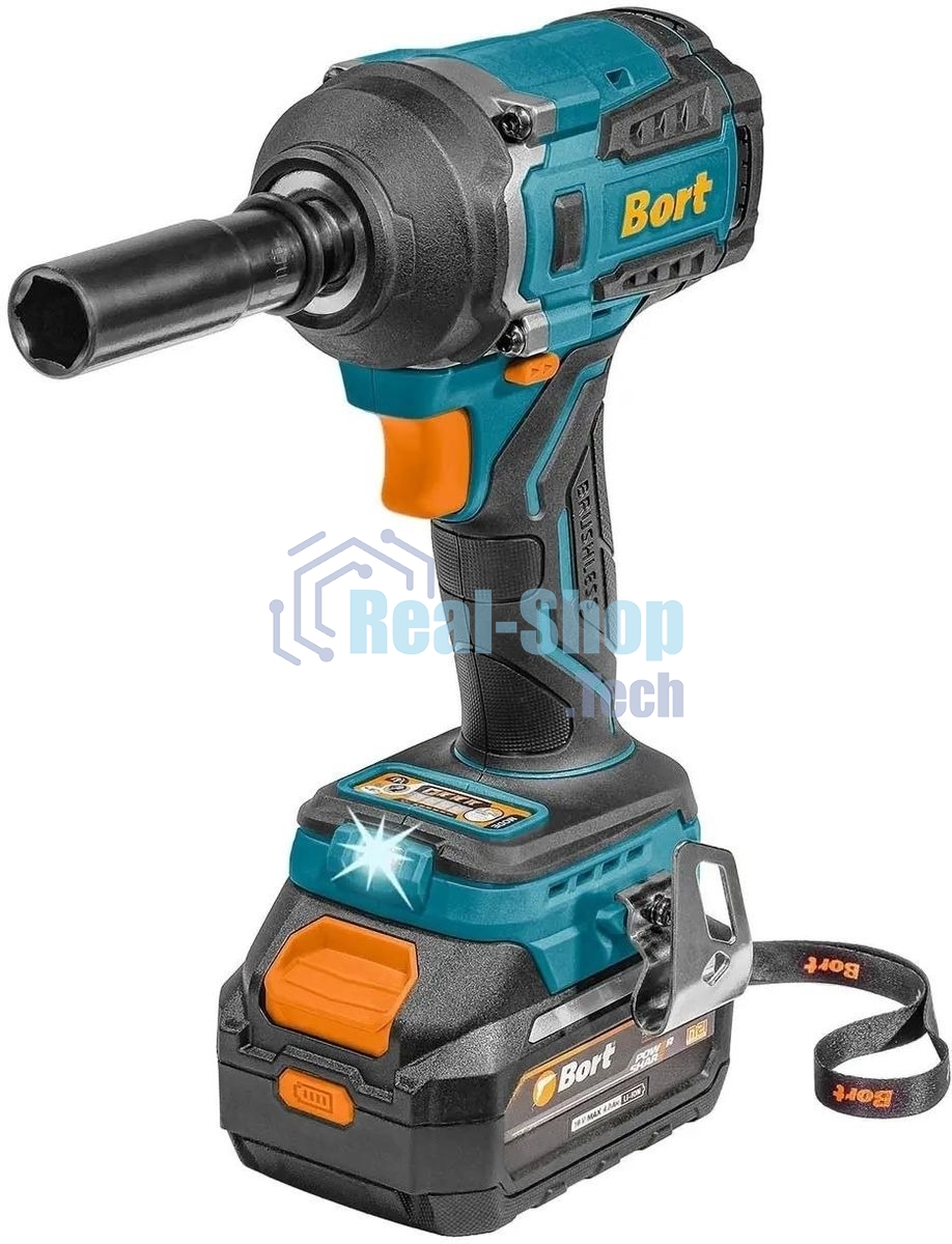 Гайковерт аккумуляторный Bort BSR-21U (2х4АЧ+ЗУ) 93418477 800 Нм, 0-2700 об/мин, акб Li-Ion, аккумуляторная система Makita 18V LXT 18 В, вес 1.4 кг