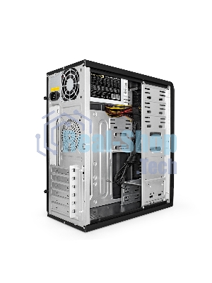 Компьютерный корпус Miditower ExeGate CP-601-UNS350 (ATX, БП UNS350 с вент. 12см, 2*USB, аудио, черный)