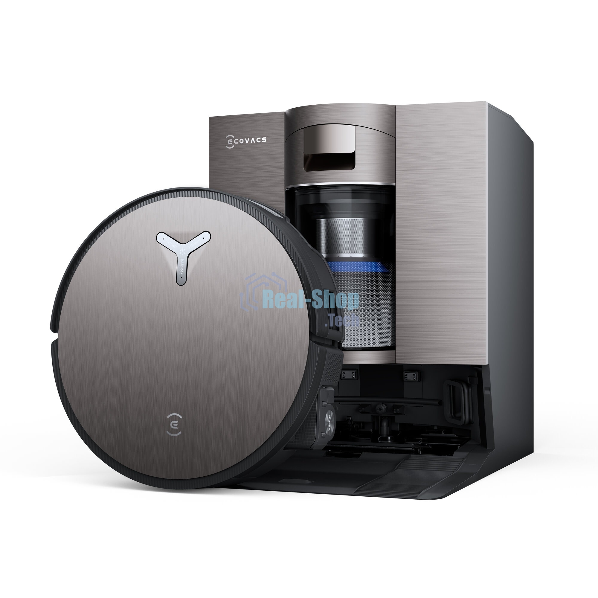 Робот-пылесос Ecovacs Deebot X11 OmniCyclone черный/коричневый, 6400 мА*ч Li-Ion, уборка сухая/влажная, пылесборник контейнер 0.22 л