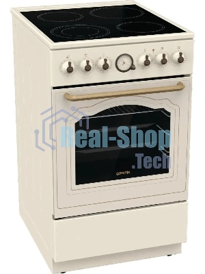 Плита электрическая Gorenje GECS5B70CLI бежевый, конфорок 4 электрических, духовка 70 л, 50 см x 85 см x 59.4 см