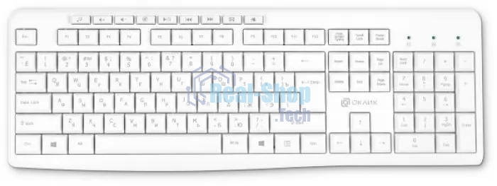 Клавиатура Oklick K225W беспроводная, радиоканал, белый