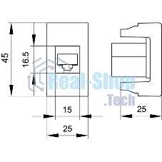 Розетка компьютерная DKC Viva 45238 1-м 1 мод. RJ45 кат.5E черный