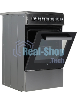 Плита электрическая Beko FSS57100GX серебристый, конфорок 4 шт, духовка 60 л, 50 см x 85 см x 60 см