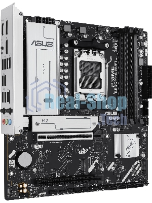Материнская плата ASUS PRIME B850M-A WIFI, AM5, AMD B850, 4xDDR5, 4xSATA, 3xM.2, 1xPCIe 5.0 x16, 1xPCIe 4.0 x16, 1xHDMI, 2xDP, 1x2.5Gb LAN, Wi-Fi 6E, Bluetooth 5.3, 2xUSB-A 10Gbps, 2xUSB-A 5Gbps, 4xUSB-A 2.0, 3x3.5 мм, 7.1, mATX