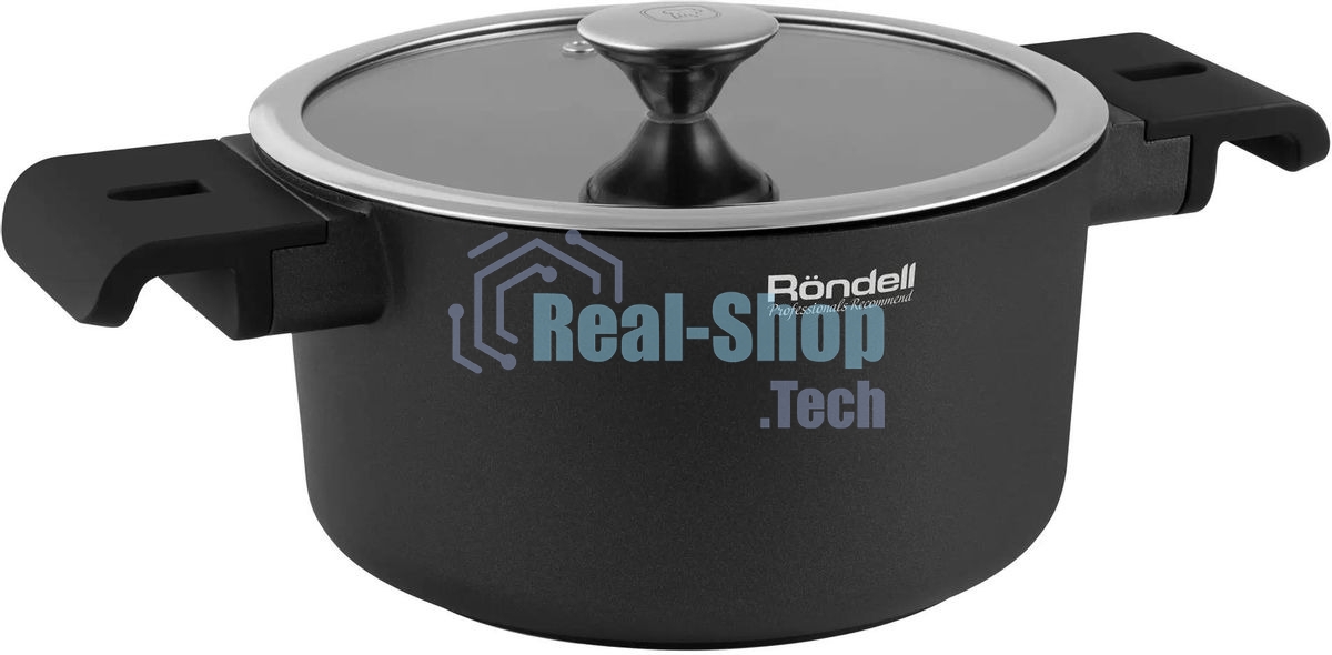 Кастрюля Rondell Modern RDA-1726, 2.6л, 20см, с крышкой, черный