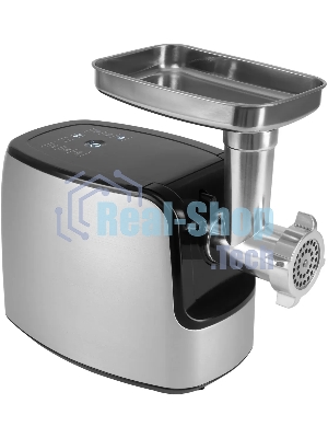 Мясорубка электрическая Rondell RDE-1458 серый, 3000 Вт, 3.5 кг/мин, реверс, защита от перегрузки, металлический лоток, насадки - 5