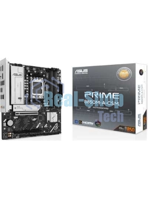 Материнская плата ASUS PRIME B850M-A-CSM, AM5, AMD B850, 4xDDR5, 4xSATA, 3xM.2, 1xPCIe 5.0 x16, 1xPCIe 4.0 x4, 2xDP, 1xHDMI, 1x2.5Gb LAN, 2xUSB-A 10Gbps, 2xUSB-A 5Gbps, 4xUSB-A 2.0, 3x3.5 мм, 7.1, mATX