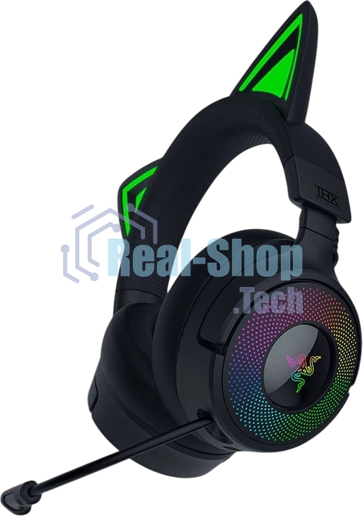 Гарнитура Razer Kraken Kitty V3 Pro чёрный, беспроводная + проводная, радиоканал, до 70 ч, подсветка
