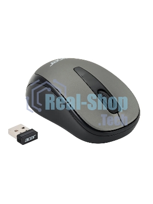 Мышь беспроводная Acer OMR134 серый, 1000 dpi, радиоканал, USB, кнопки - 3