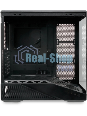 Компьютерный корпус без блока питания HSPD F711-TGbK, Panoramic Full Tower, Black, TG, 0.7 SPCC, no fans ATX, mATX, mITX 190/420/280мм 2x2.5