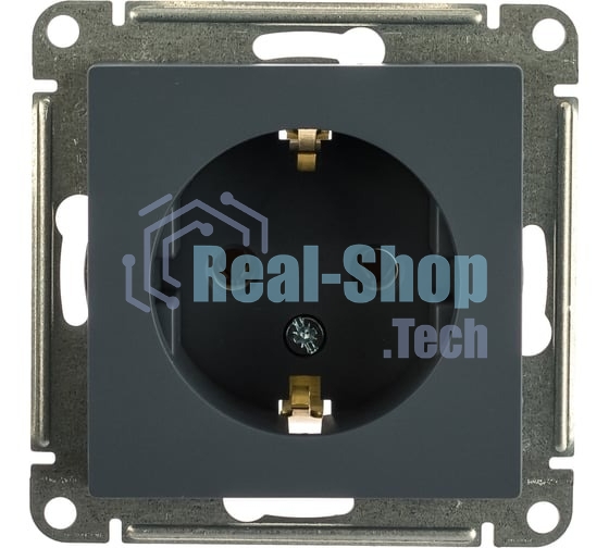 Механизм розетки 1-м СП AtlasDesign 16А IP20 с заземл. грифель