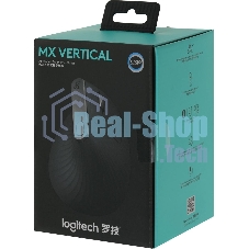 Мышь беспроводная/проводная Logitech MX Vertical графитовый, 4000 dpi, радиоканал, Bluetooth, USB, кнопки - 6