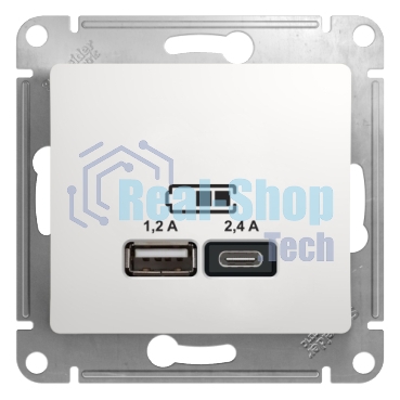 Розетка USB Schneider Electric Glossa GSL000139 скрыт. IP20 белый (упак.:1шт)