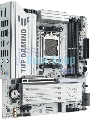 Материнская плата Asus TUF GAMING B850M-PLUS WIFI7 W, AM5, AMD B850, 4xDDR5, 4xSATA, 3xM.2, 1xPCIe 5.0 x16, 1xPCIe 3.0 x1, 1xDP, 1xHDMI, 1x2.5Gb LAN, Wi-Fi 7, Bluetooth 5.4, 1xUSB-C 20Gbps, 3xUSB-A 10Gbps, 4xUSB-A 5Gbps, 4xUSB-A 2.0, 5x3.5 мм, 7.1, mATX