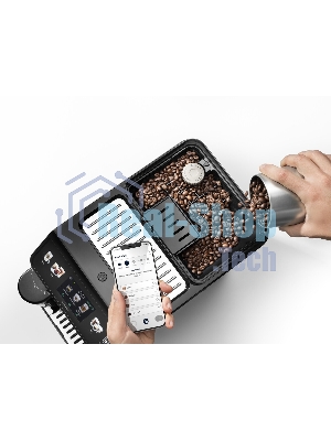 Кофемашина автоматическая DeLonghi ECAM450.86.T черный/серебристый, исп. кофе- зерновой/молотый, 1.8 л, 1450 Вт. 19 бар