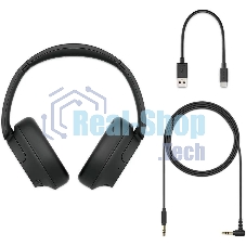 Беспроводные/проводные наушники SONY WH-CH720N черный, полноразмерные, Bluetooth + проводной, активное шумоподавление, до 50 ч