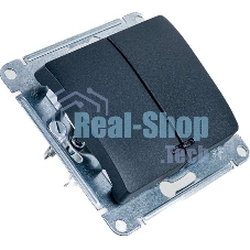 Механизм выключателя 2-кл. СП Glossa 10А IP20 10AX с подсветкой антрацит SchE GSL000753