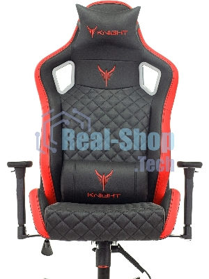 Кресло Knight OUTRIDER черный/красный, экокожа, 120 кг, механизм качания