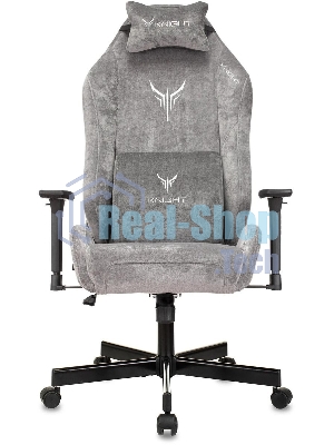 Кресло Бюрократ Knight N1 Fabric серый, ткань, 120 кг, механизм качания