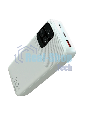 Портативный аккумулятор More choice (4620202550613) PB55-20 с кабелем 1USB 3.0A 22.5W PD - 20000mAh белый
