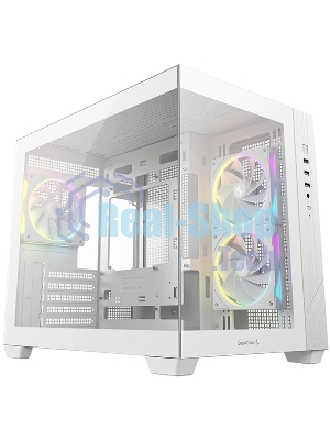 Компьютерный корпус Deepcool CG330 3F WH без БП, боковое окно (панорама), 3x120мм ARGB PWM вентилятора, белый, mATX (R-CG330-BKNGM3-G)