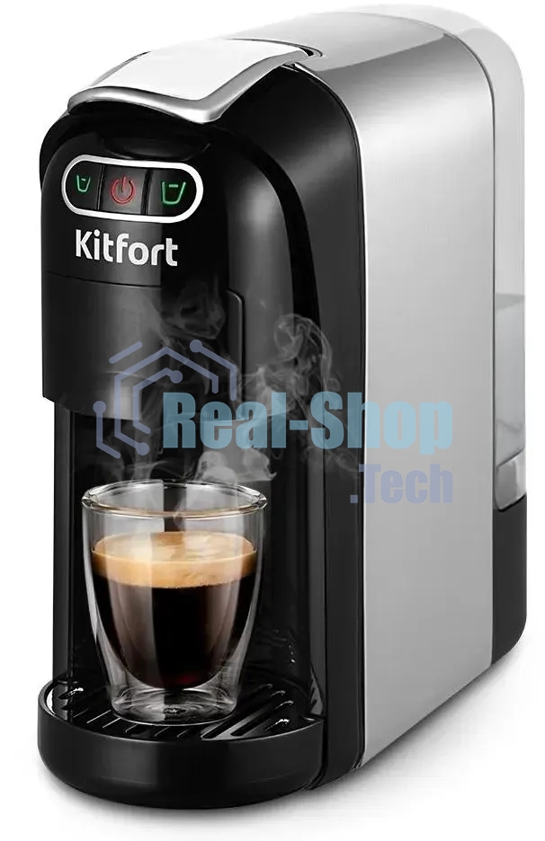 Кофемашина Kitfort КТ-7508 1400Вт серебристый/черный